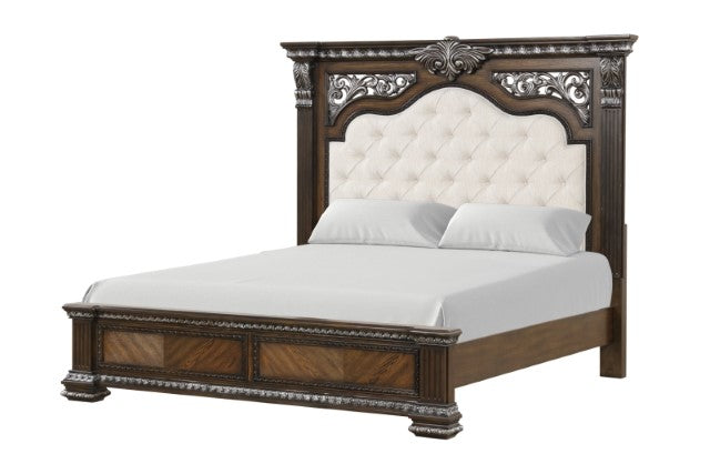 Promenade Bed Dark Brown & White - Furniture Home Store (Hanford, CA)