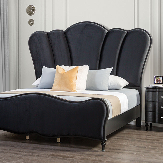 Melodi Parc E.King & Queen Bed Black & Silver - Furniture Home Store (Hanford, CA)