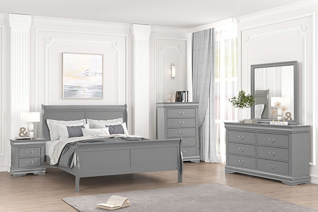 Louis Philippe Full, Twin, Full, & King Bed Black, Grey, Brown & White - Furniture Home Store (Hanford, CA)