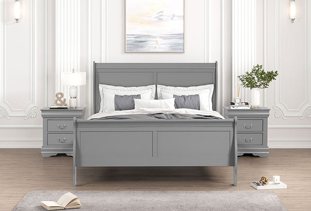 Louis Philippe Full, Twin, Full, & King Bed Black, Grey, Brown & White - Furniture Home Store (Hanford, CA)