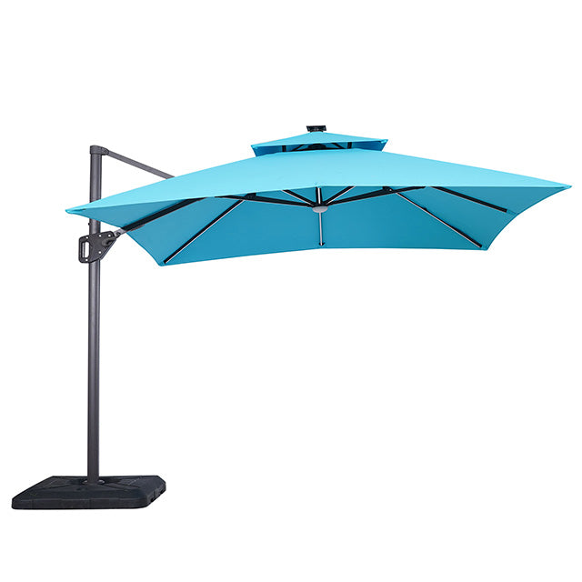 Sano 10 Ft Square Umbrella w/ Double Top w/ LED + 37" Large Base - Furniture Home Store (Hanford, CA)
