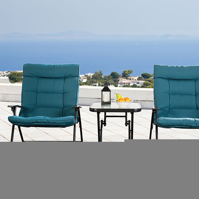 Bastia 3 Pc. Conversation Set Teal & Beige