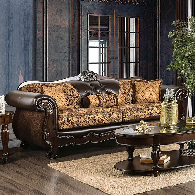 Quirino Tan/Dark Brown Sofa - Furniture Home Store (Hanford, CA)